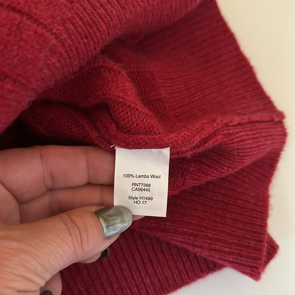J. Crew  Red 100% Lambs wool  Cable Knit Crew Neck Sweater Size Men's XL